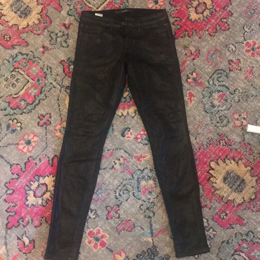 Joes waxed denim jeans.
